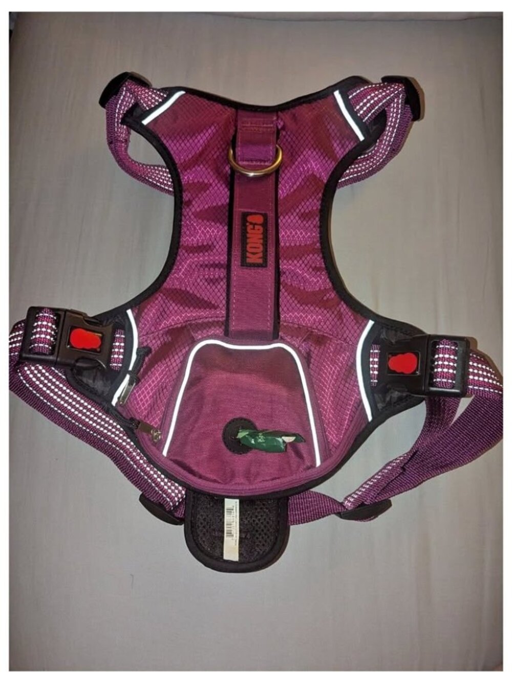 KONG Reflective Pocket Waste Bag Pink Harness XL Retail $79
